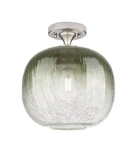 Downtown Flush Mount Satin Nickel Glass
