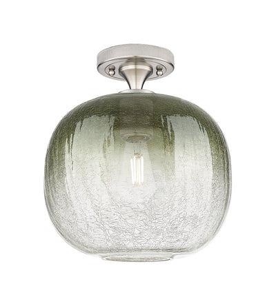 Downtown Flush Mount Satin Nickel Glass