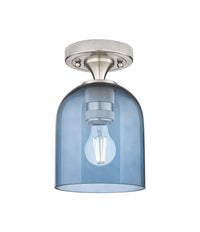 Downtown Flush Mount Satin Nickel Glass