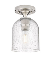 Downtown Flush Mount Satin Nickel Glass