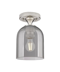 Downtown Flush Mount Satin Nickel Glass