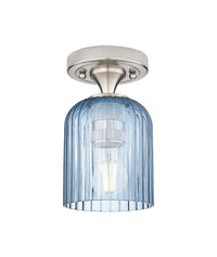 Downtown Flush Mount Satin Nickel Glass