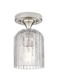 Downtown Flush Mount Satin Nickel Glass