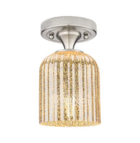 Downtown Flush Mount Satin Nickel Glass