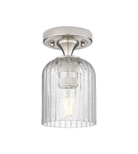 Downtown Flush Mount Satin Nickel Glass