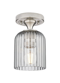 Downtown Flush Mount Satin Nickel Glass