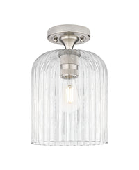 Downtown Flush Mount Satin Nickel Glass