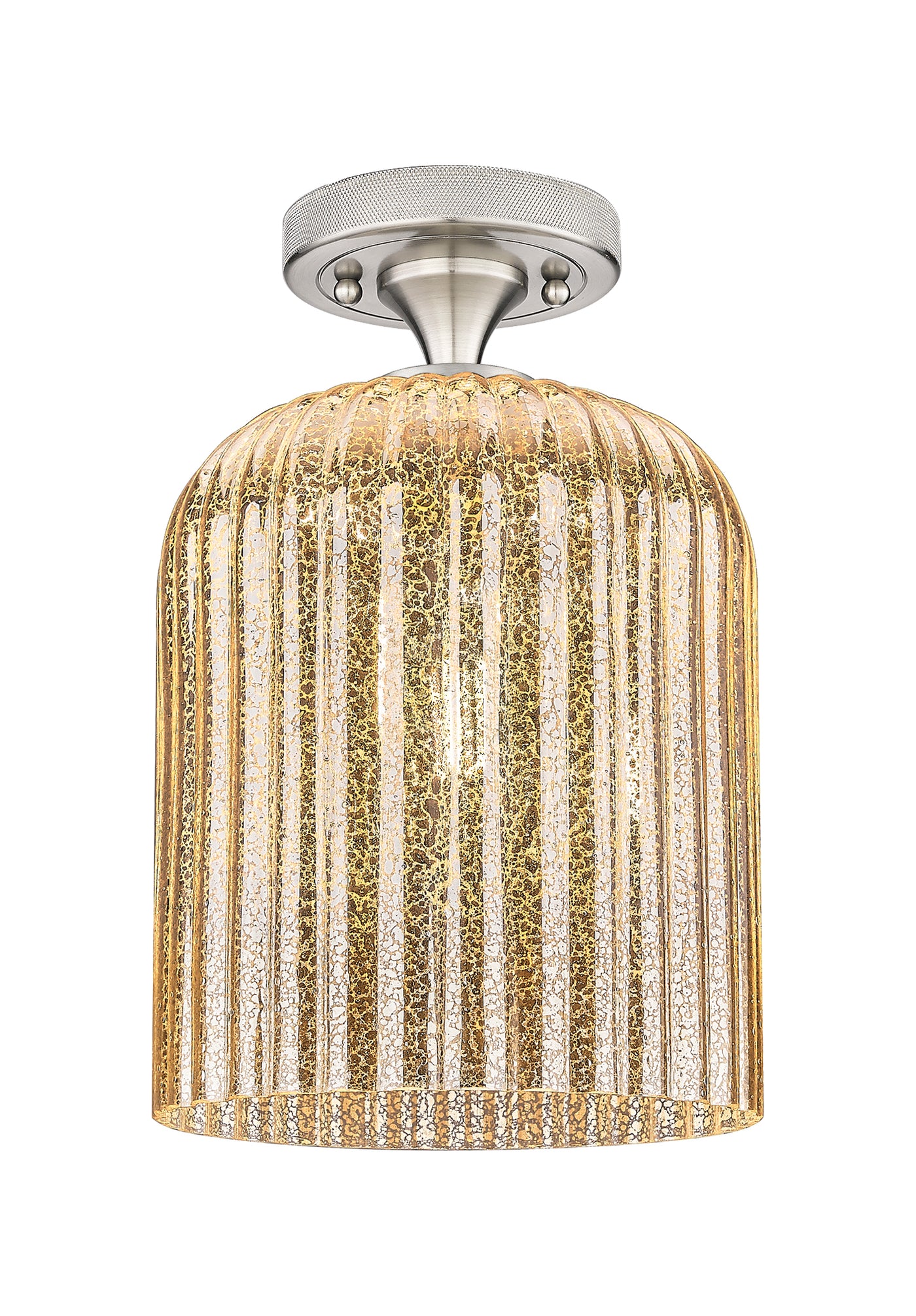 Downtown Flush Mount Satin Nickel Glass