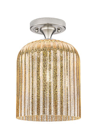 Downtown Flush Mount Satin Nickel Glass