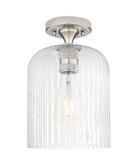 Downtown Flush Mount Satin Nickel Glass
