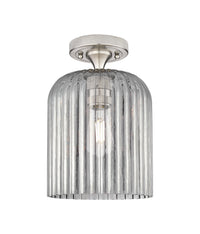 Downtown Flush Mount Satin Nickel Glass