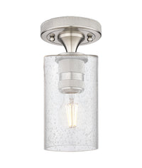 Downtown Flush Mount Satin Nickel Glass