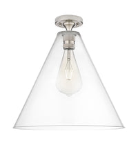 Downtown Flush Mount Satin Nickel Brass
