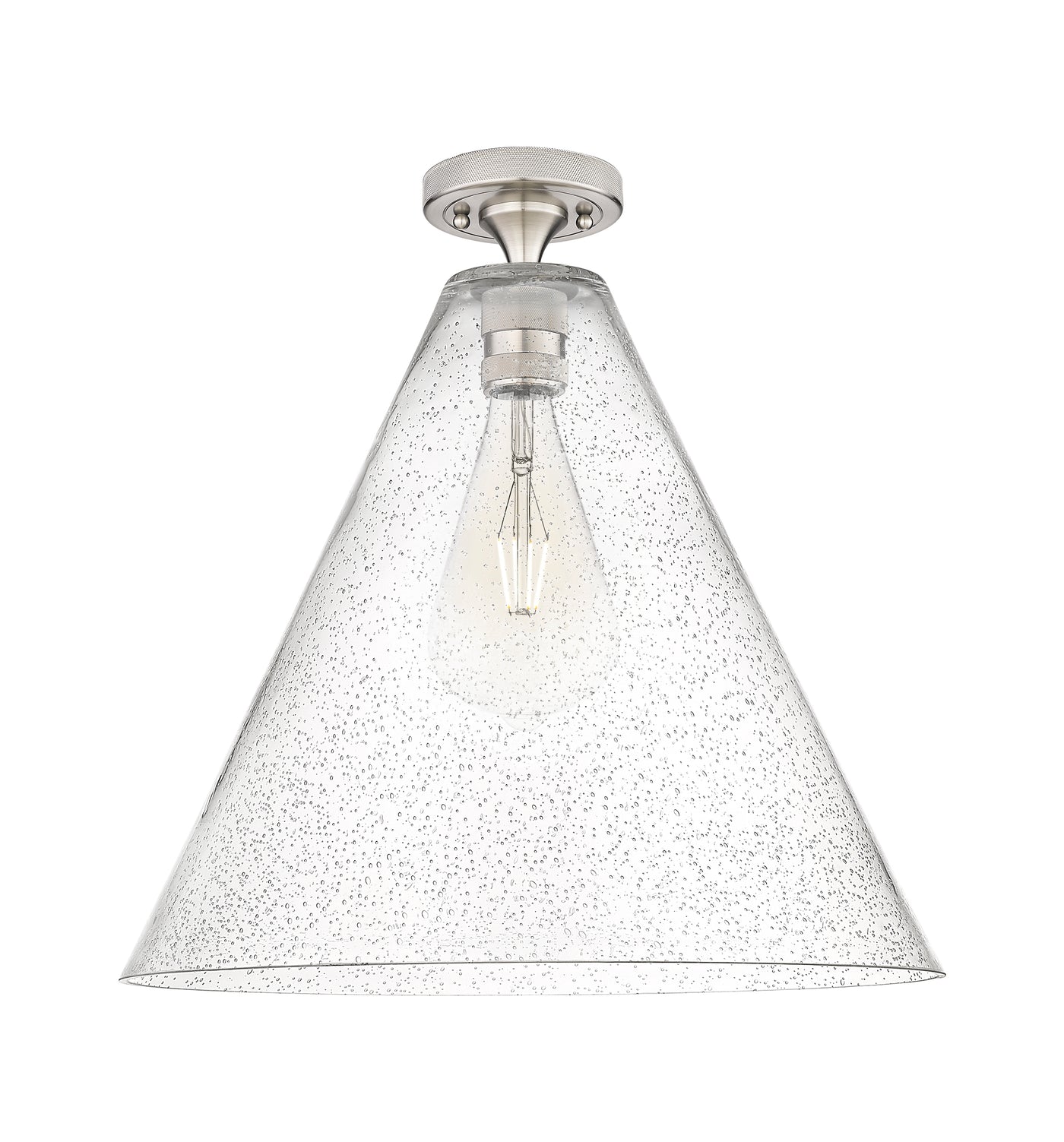 Downtown Flush Mount Satin Nickel Brass