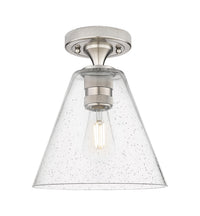 Downtown Flush Mount Satin Nickel Glass
