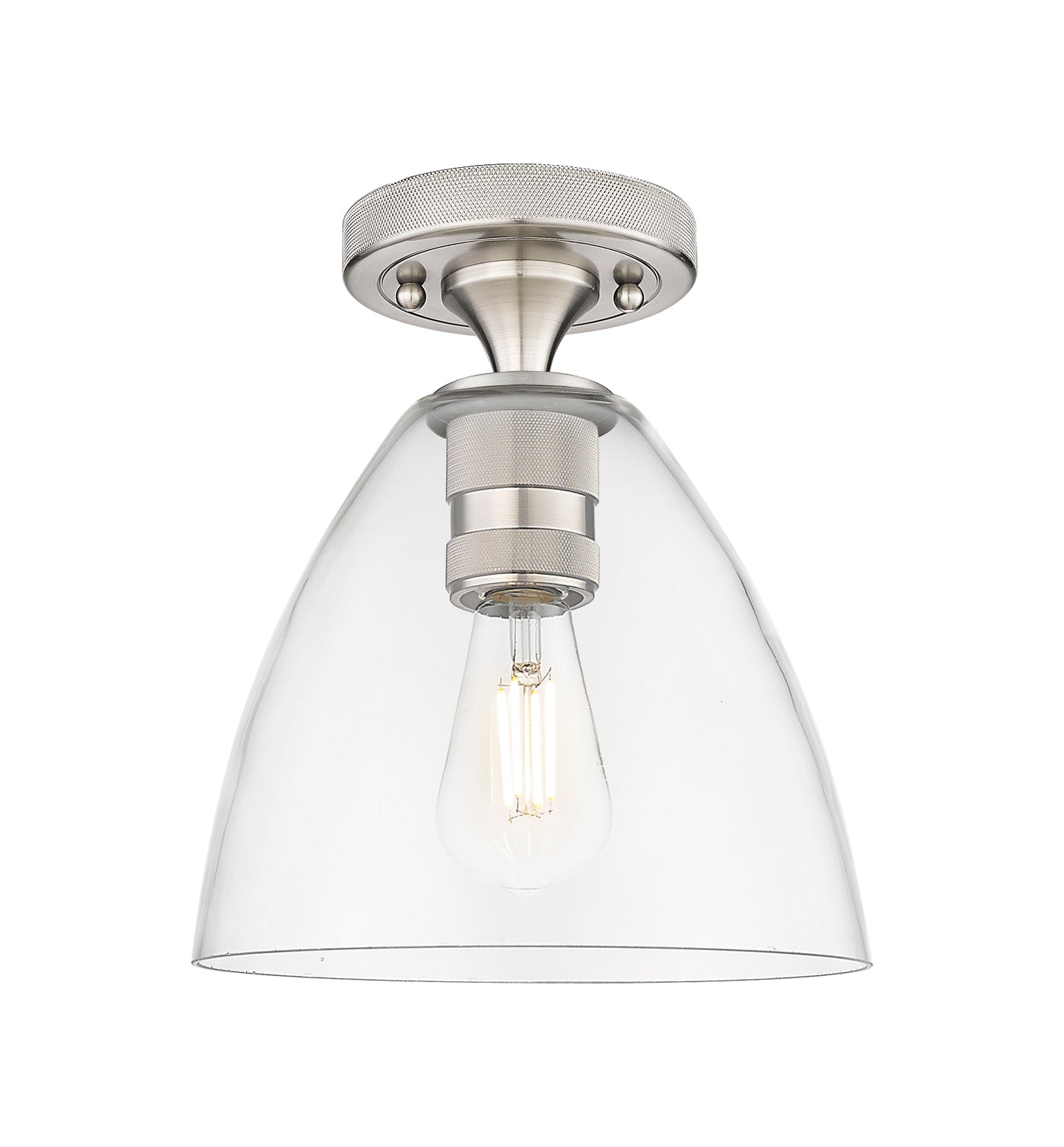 Downtown Flush Mount Satin Nickel Glass