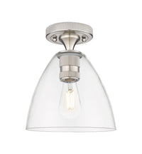Downtown Flush Mount Satin Nickel Glass