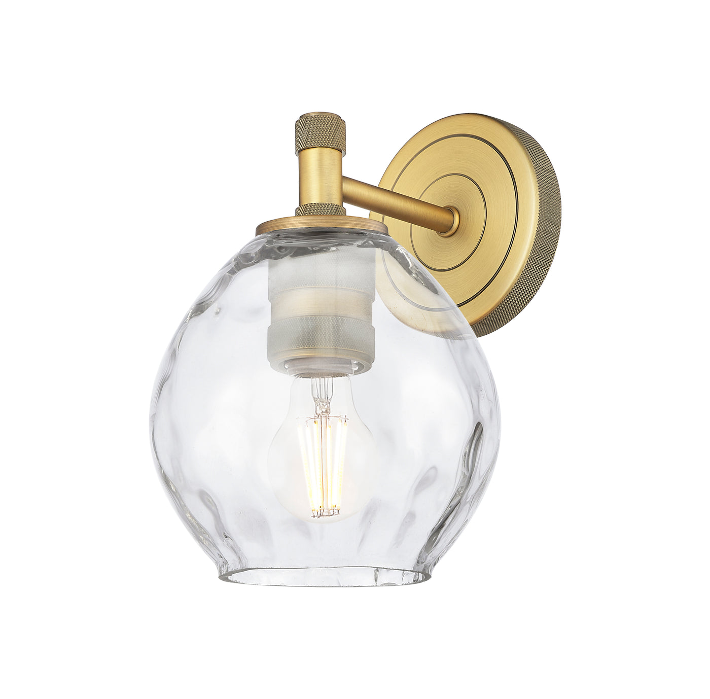 Downtown Urban Sconce Cast Brass Steel Glass