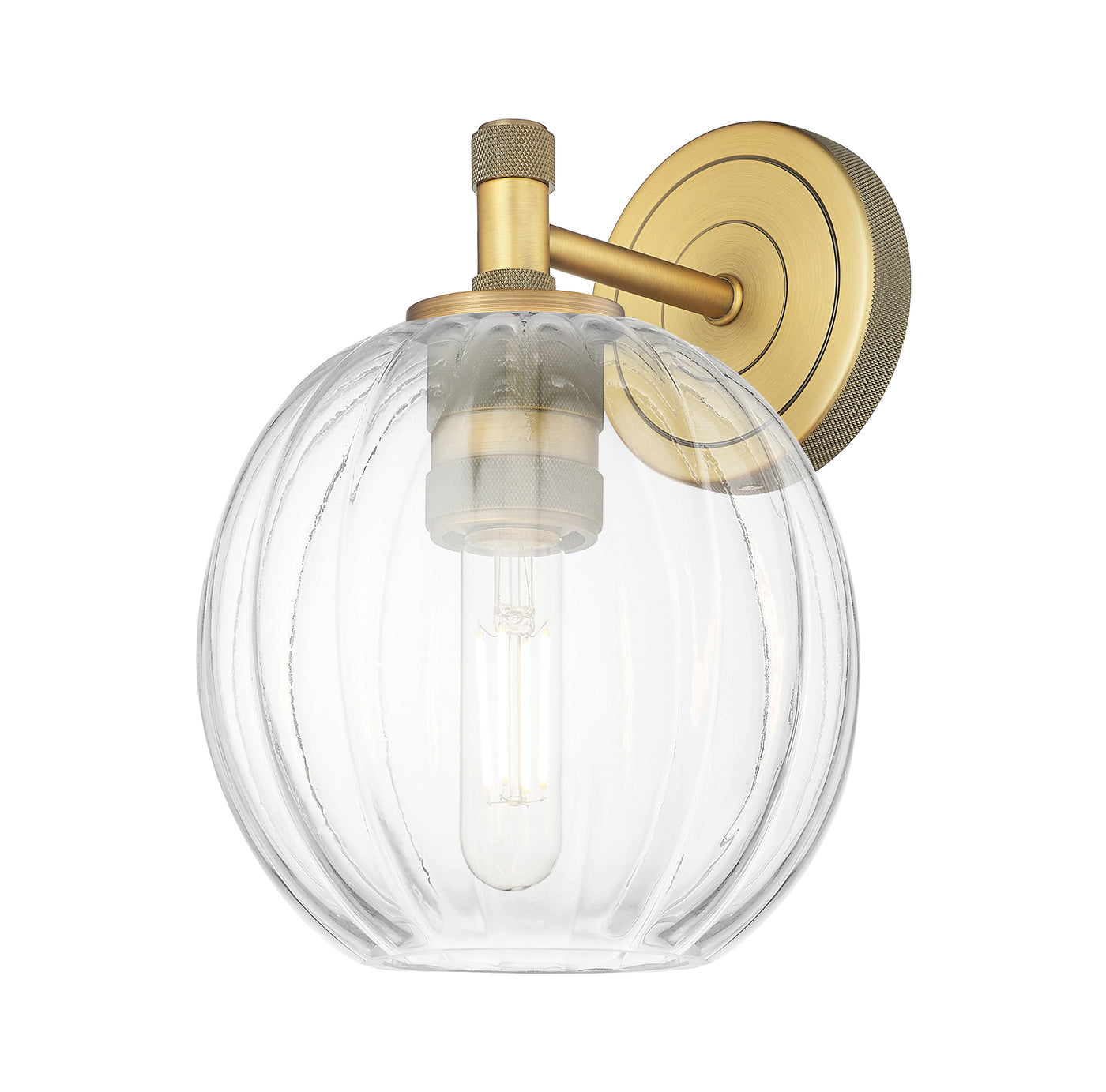 Downtown Urban Sconce Cast Brass Glass