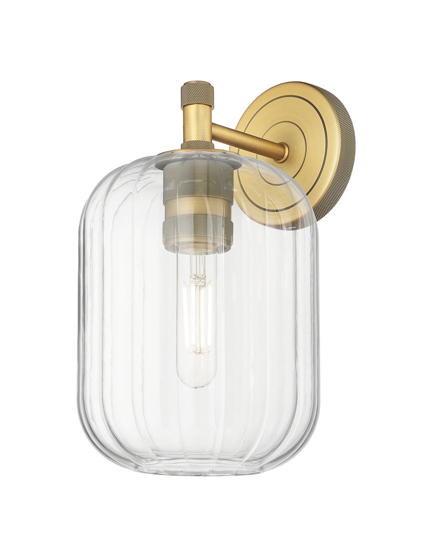 Downtown Urban Sconce Cast Brass Glass