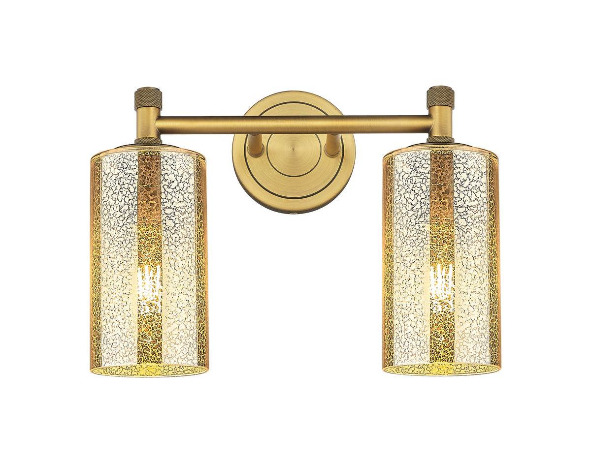 Crown Point 14-Inch 2-Light Bath Vanity Light Cylinder Shade 10.5-Inch High