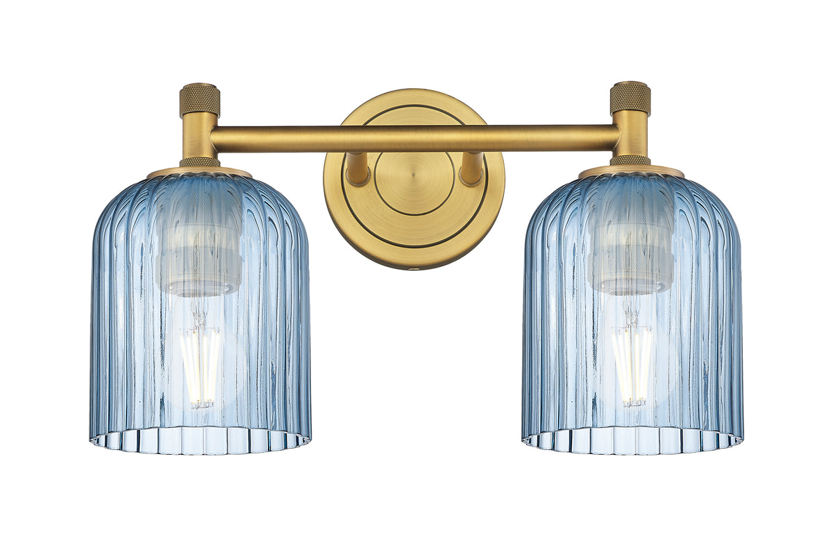 Crown Point 14-Inch 2-Light Bath Vanity Light Bell Shade 9.5-Inch High