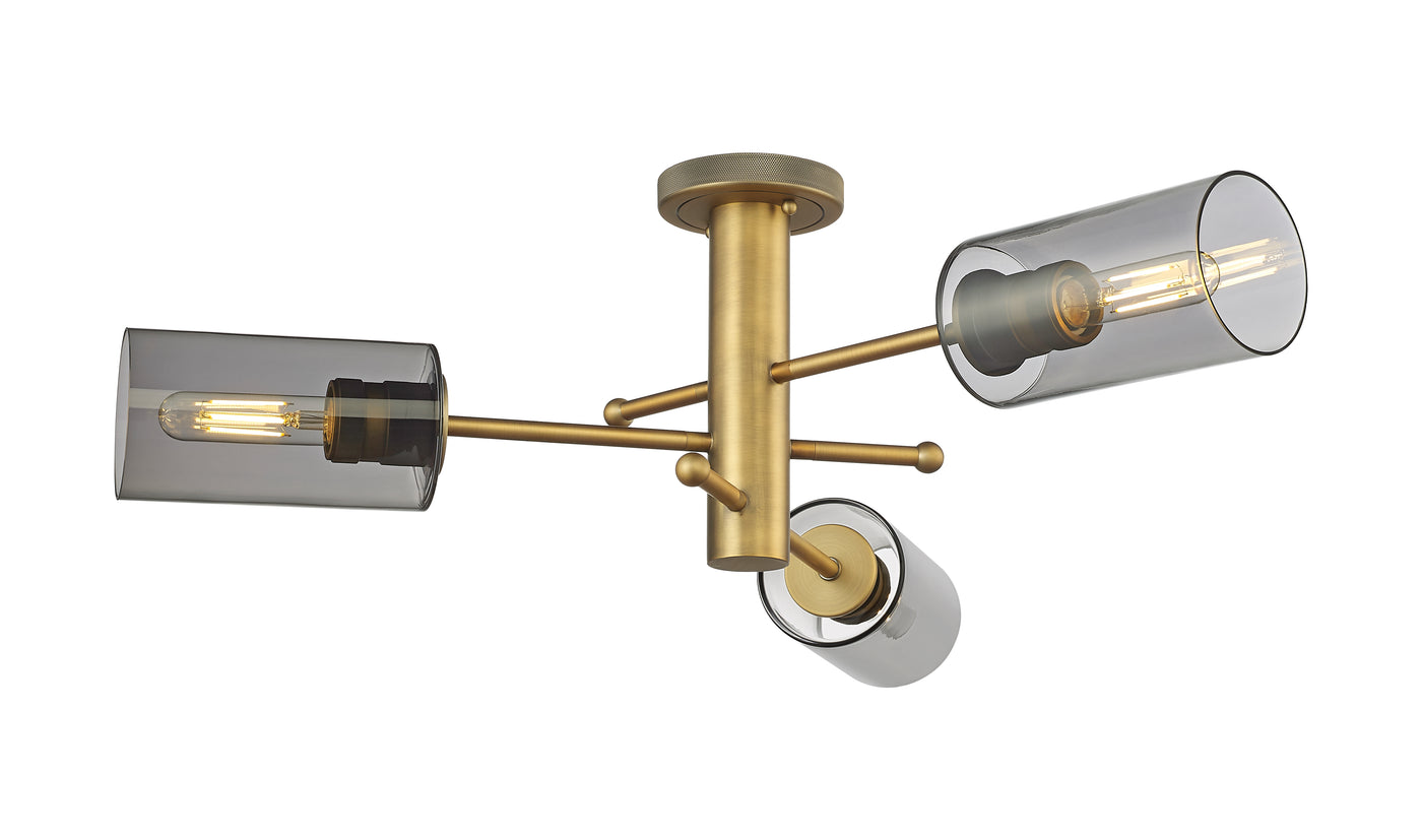Downtown Semi-Flush Mount Satin Nickel