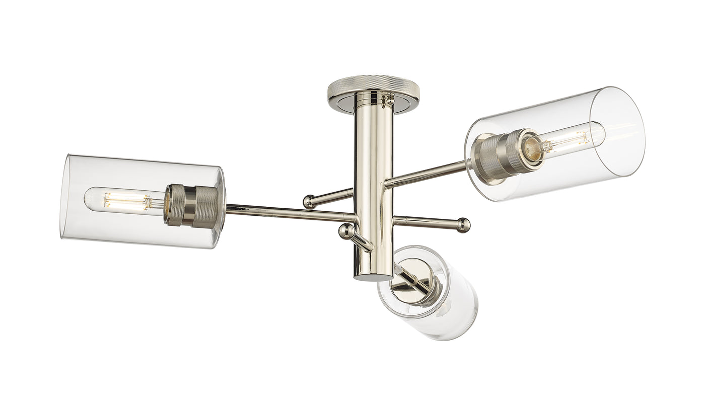 Downtown Semi-Flush Mount Satin Nickel