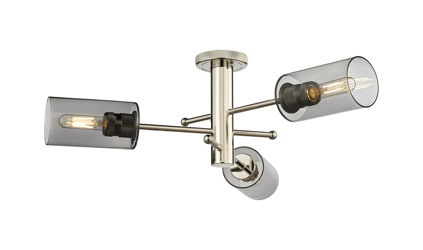 Downtown Semi-Flush Mount Satin Nickel