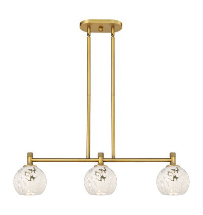 Downtown Urban Island Light Cast Brass Glass
