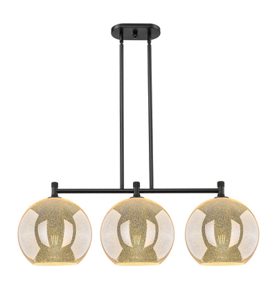 Downtown Urban Island Light Cast Brass Glass