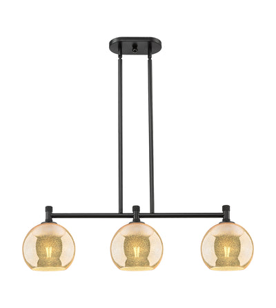 Downtown Urban Island Light Cast Brass Glass