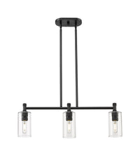 Crown Point 31-Inch 3-Light Stem-Hung Island Light Cylinder Shade 9.875-Inch High