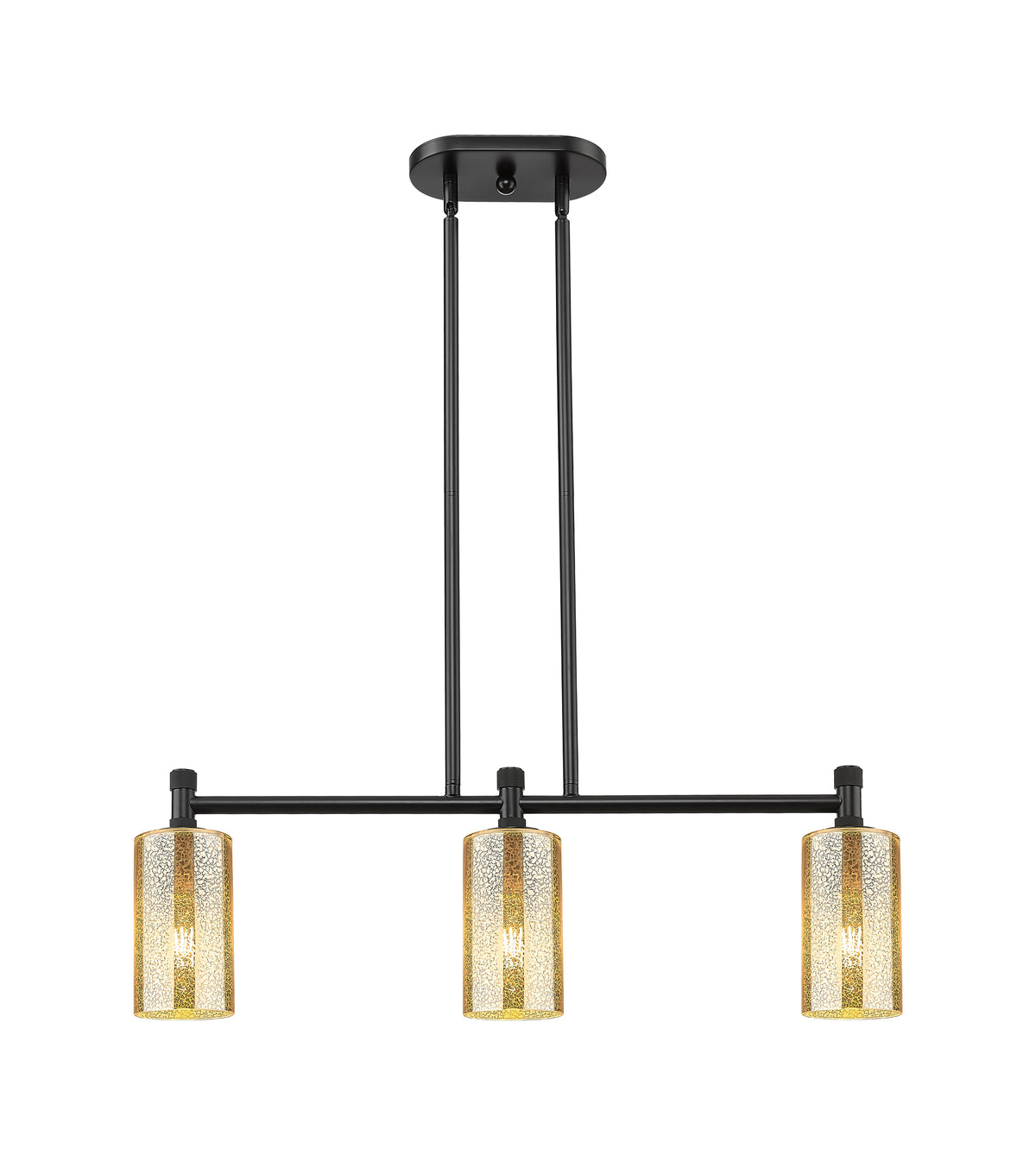 Crown Point 31-Inch 3-Light Stem-Hung Island Light Cylinder Shade 9.875-Inch High