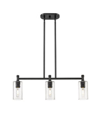 Crown Point 31-Inch 3-Light Stem-Hung Island Light Cylinder Shade 9.875-Inch High
