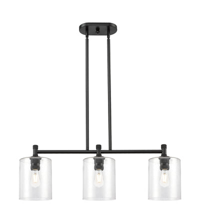 Downtown Urban Island Light Cast Brass Glass