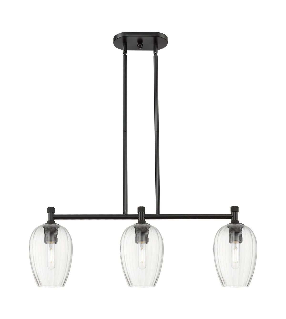 Preston Flute 33-Inch 3-Light Stem-Hung Island Light