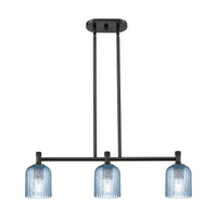 Crown Point 31-Inch 3-Light Stem-Hung Island Light Bell Shade 8.875-Inch High