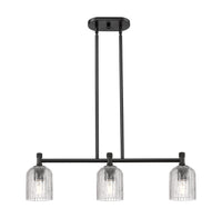 Crown Point 31-Inch 3-Light Stem-Hung Island Light Bell Shade 8.875-Inch High