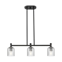 Crown Point 31-Inch 3-Light Stem-Hung Island Light Bell Shade 8.875-Inch High