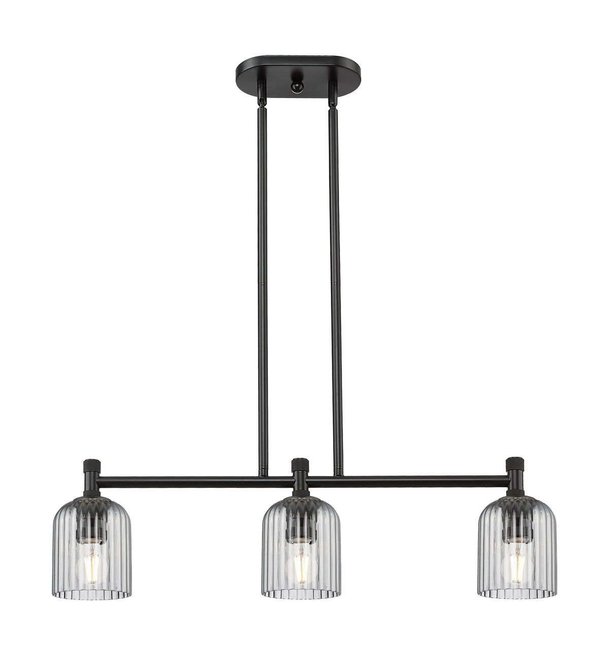 Crown Point 31-Inch 3-Light Stem-Hung Island Light Bell Shade 8.875-Inch High