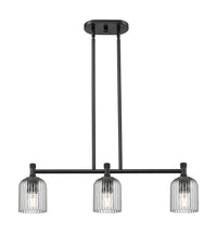 Crown Point 31-Inch 3-Light Stem-Hung Island Light Bell Shade 8.875-Inch High