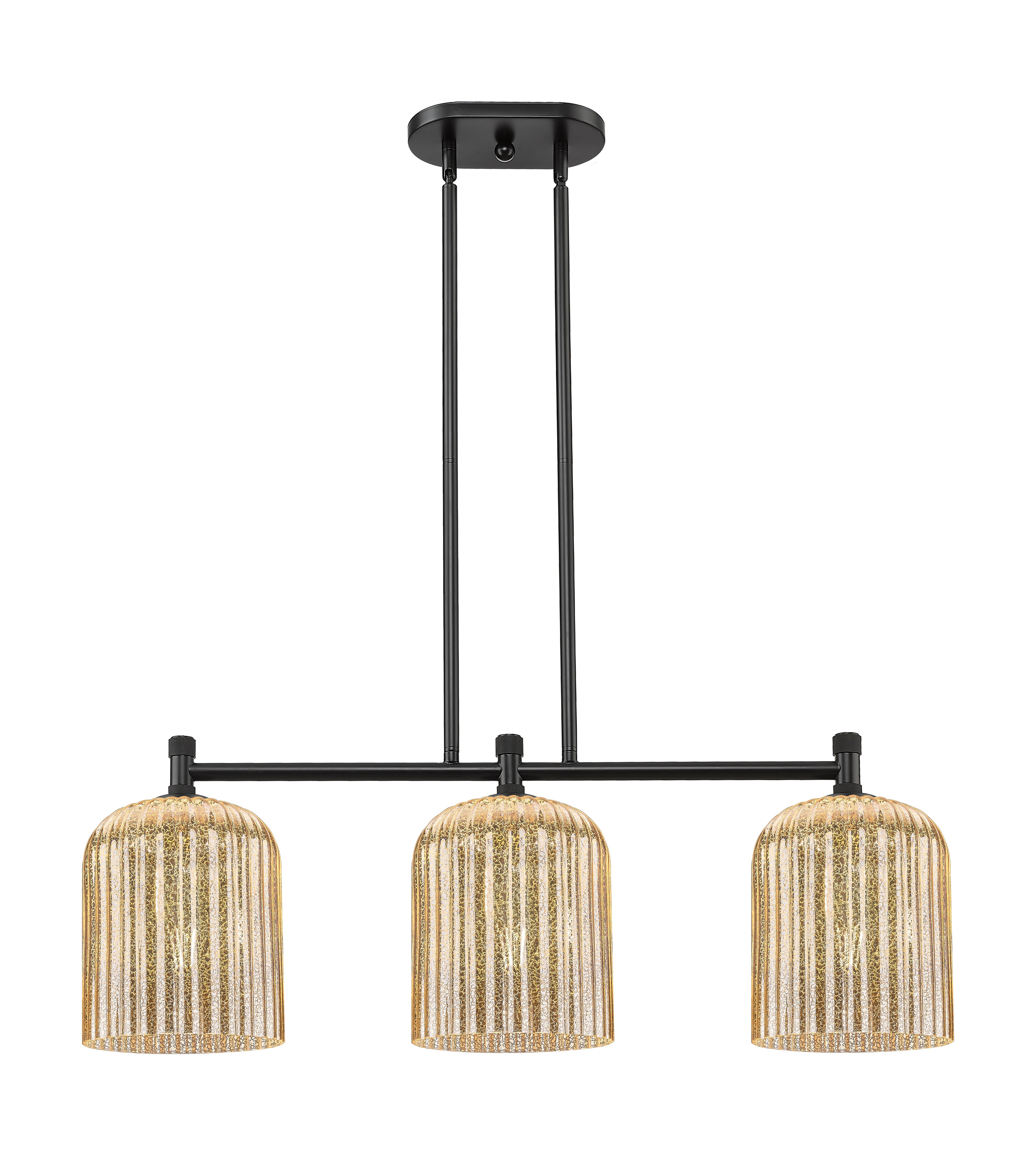 Downtown Urban Island Light Brass Steel Glass