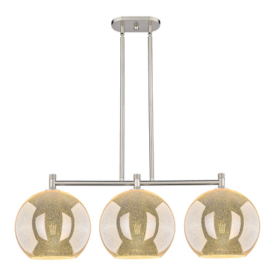 Downtown Urban Island Light Cast Brass Glass