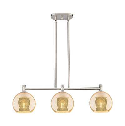 Downtown Urban Island Light Cast Brass Glass
