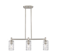 Crown Point 31-Inch 3-Light Stem-Hung Island Light Cylinder Shade 9.875-Inch High