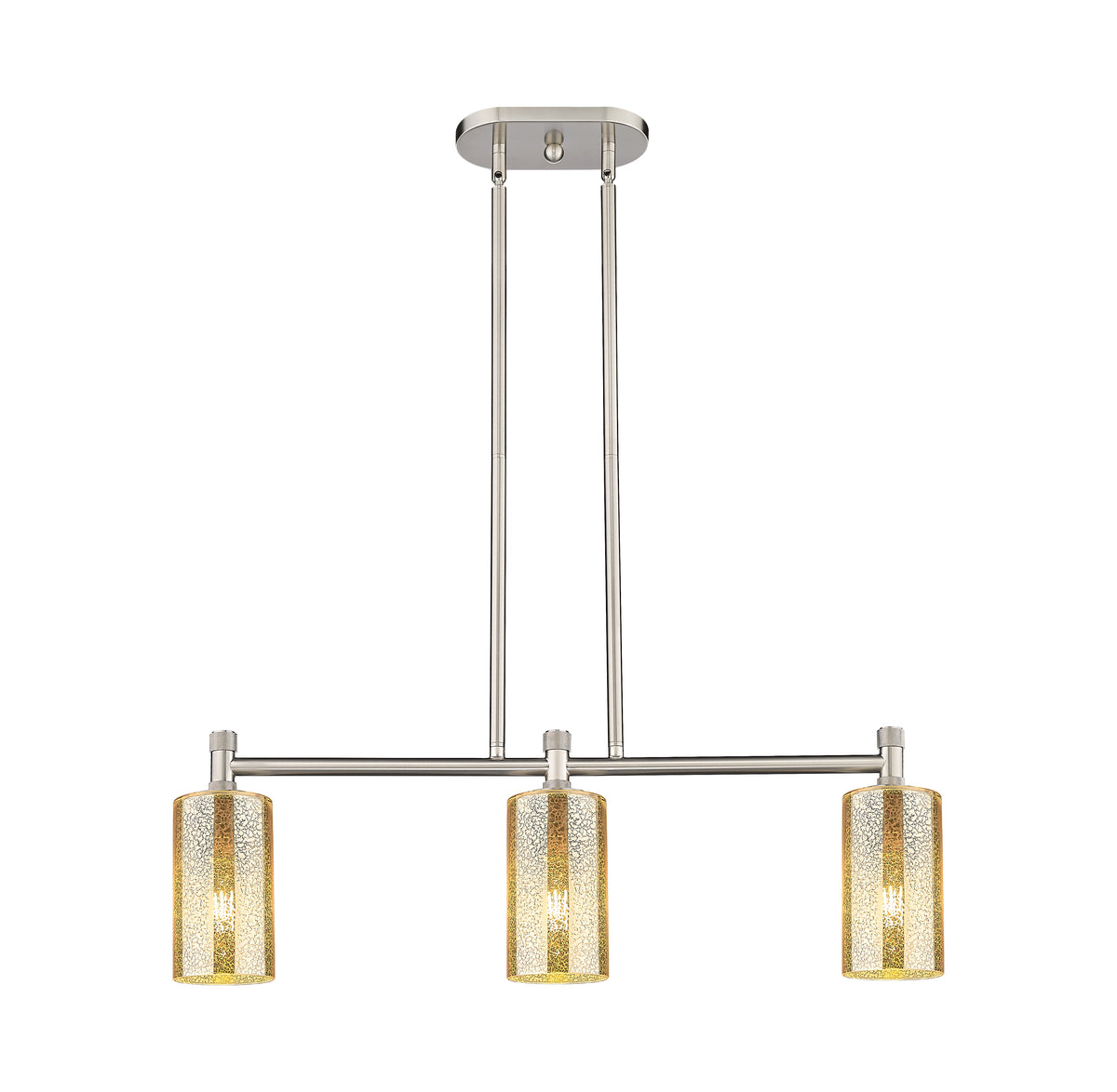 Crown Point 31-Inch 3-Light Stem-Hung Island Light Cylinder Shade 9.875-Inch High