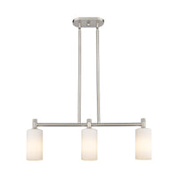 Crown Point 31-Inch 3-Light Stem-Hung Island Light Cylinder Shade 9.875-Inch High