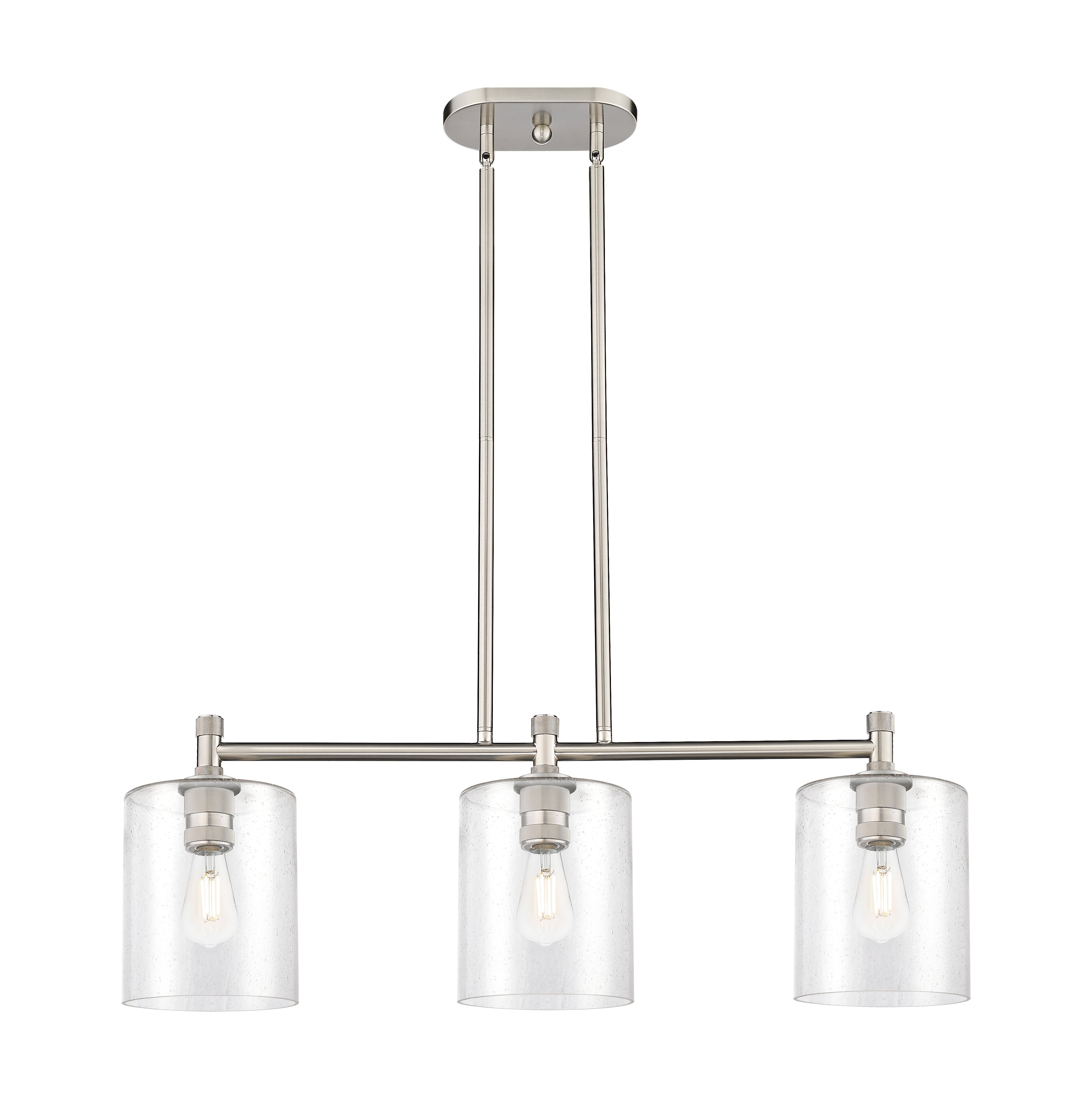 Downtown Urban Island Light Cast Brass Glass