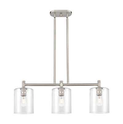 Downtown Urban Island Light Cast Brass Glass